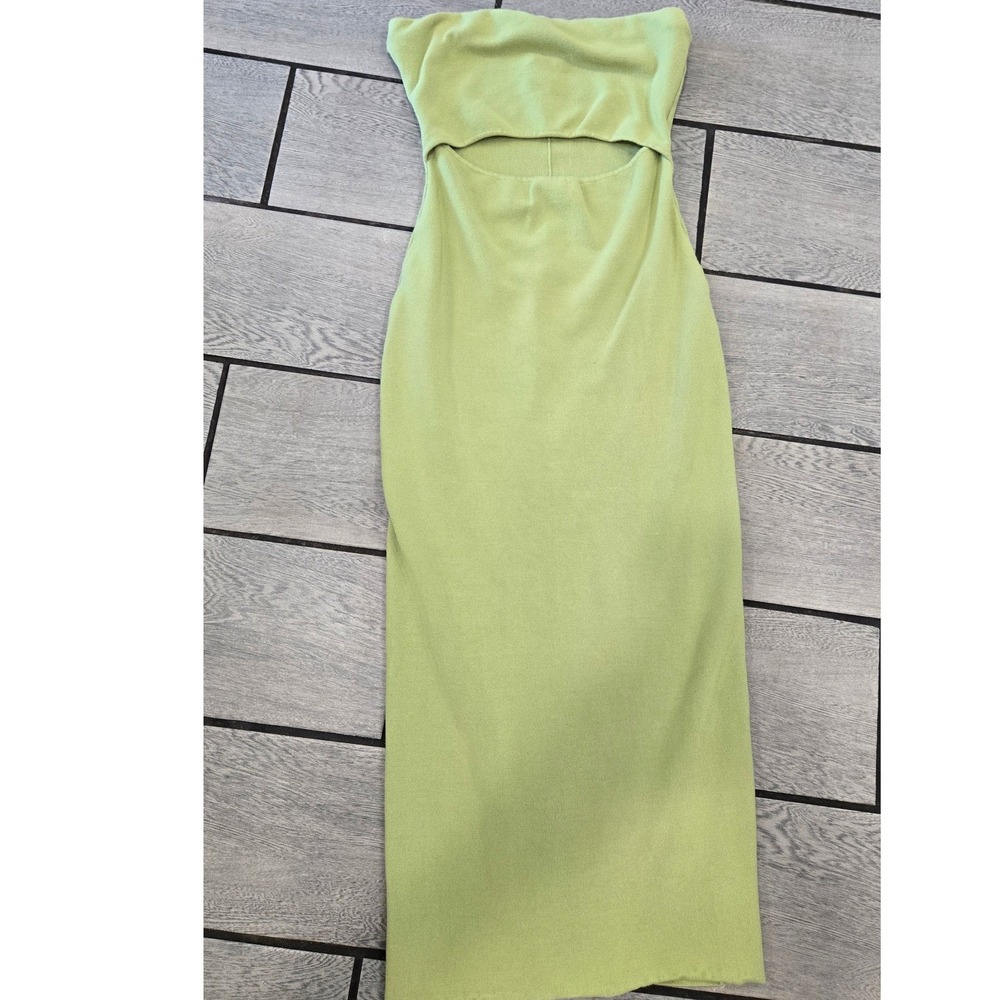 House of Harlow 1960 Lime Green Strapless Cutout Midi Dress Size L